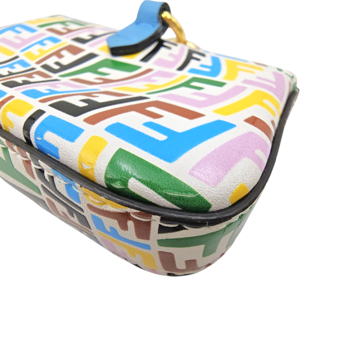 Vitello Liberty FF Fish Eye Baguette Nano Multi-colour Crossbody Bag Gold hardware