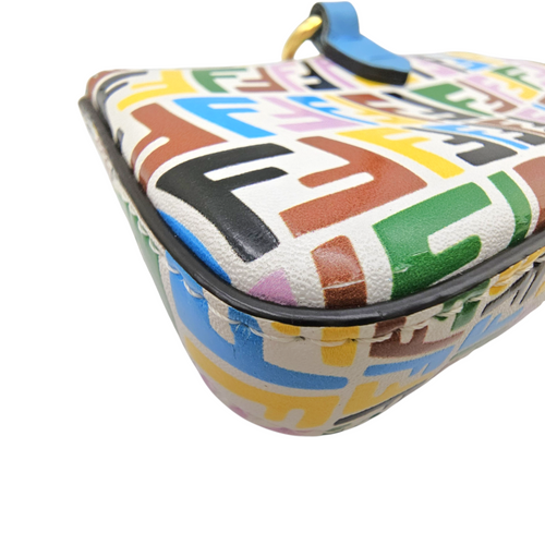 Vitello Liberty FF Fish Eye Baguette Nano Multi-colour Crossbody Bag Gold hardware