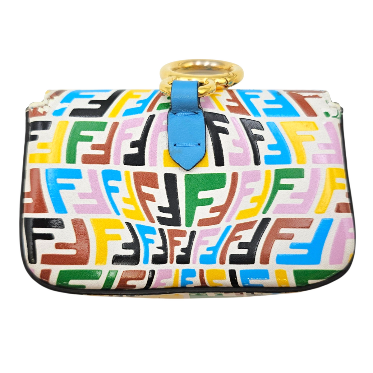 Vitello Liberty FF Fish Eye Baguette Nano Multi-colour Crossbody Bag Gold hardware