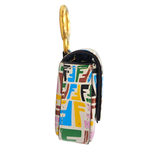 Vitello Liberty FF Fish Eye Baguette Nano Multi-colour Crossbody Bag Gold hardware