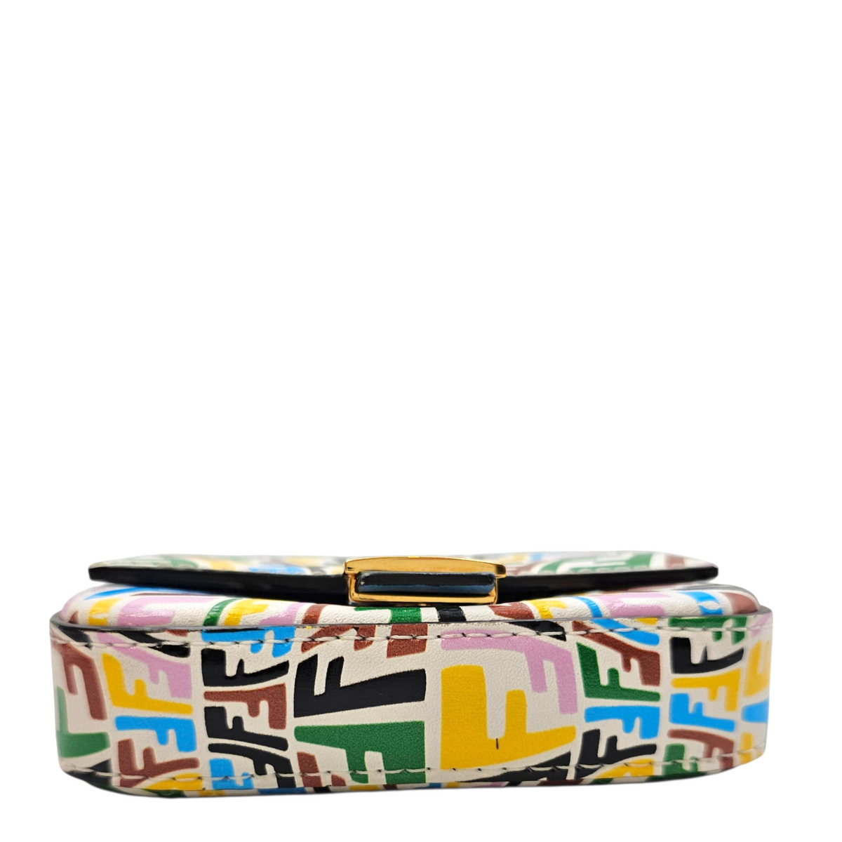 Vitello Liberty FF Fish Eye Baguette Nano Multi-colour Crossbody Bag Gold hardware