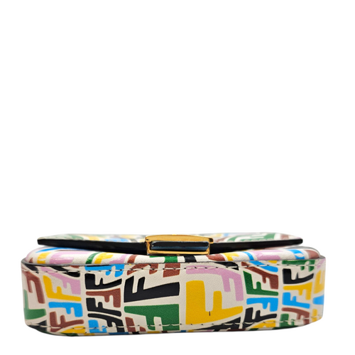 Vitello Liberty FF Fish Eye Baguette Nano Multi-colour Crossbody Bag Gold hardware