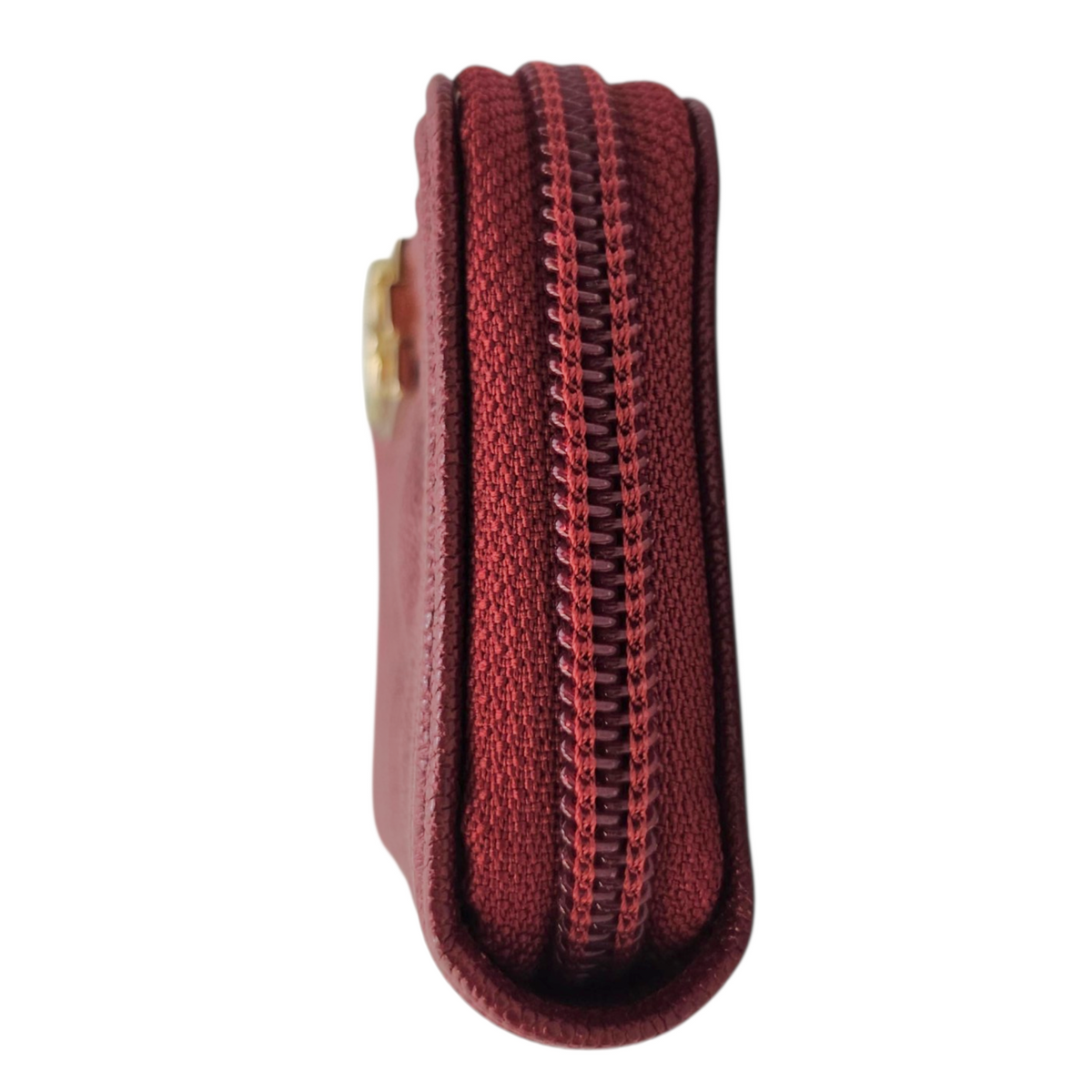 Boy Red Card Holder in Caviar Leather Light Gold hardware