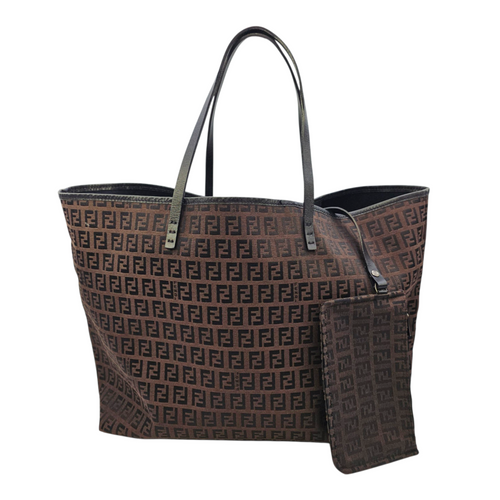 Zucca Brown Tote Bag in Jacquard