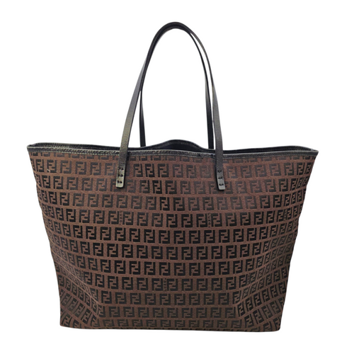 Zucca Brown Tote Bag in Jacquard