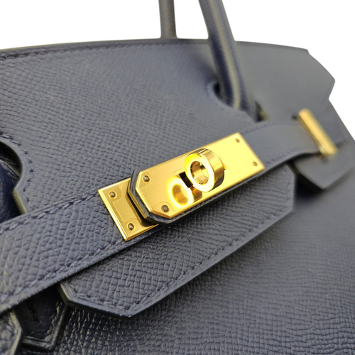 Birkin 30 Bleu Saphir in Epsom Gold hardware