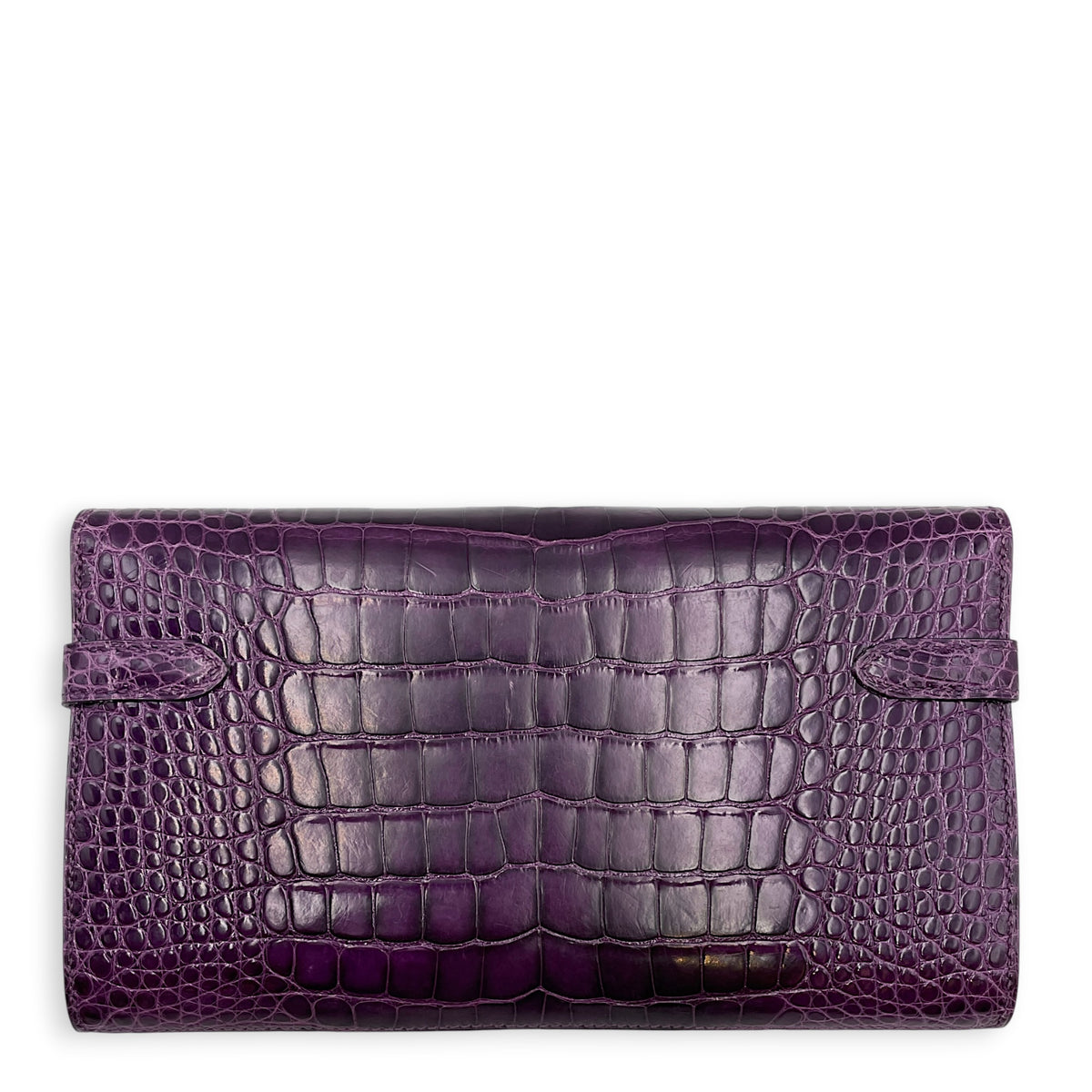 Kelly Amethyst Wallet in Shiny Alligator Palladium hardware