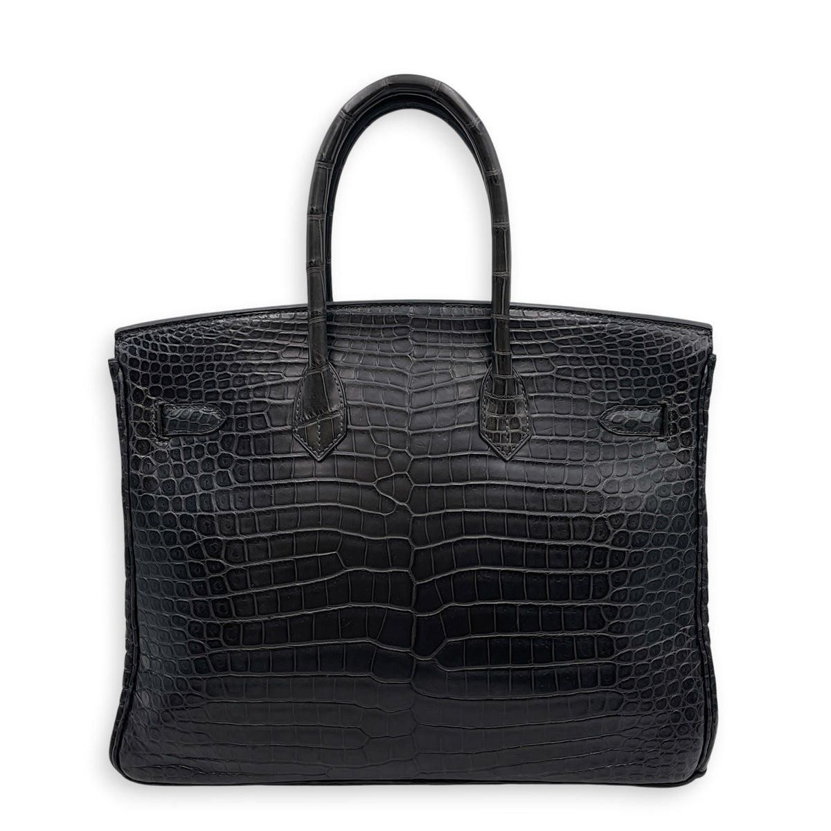 Birkin 35 Graphite in Matte Porosus Palladium hardware