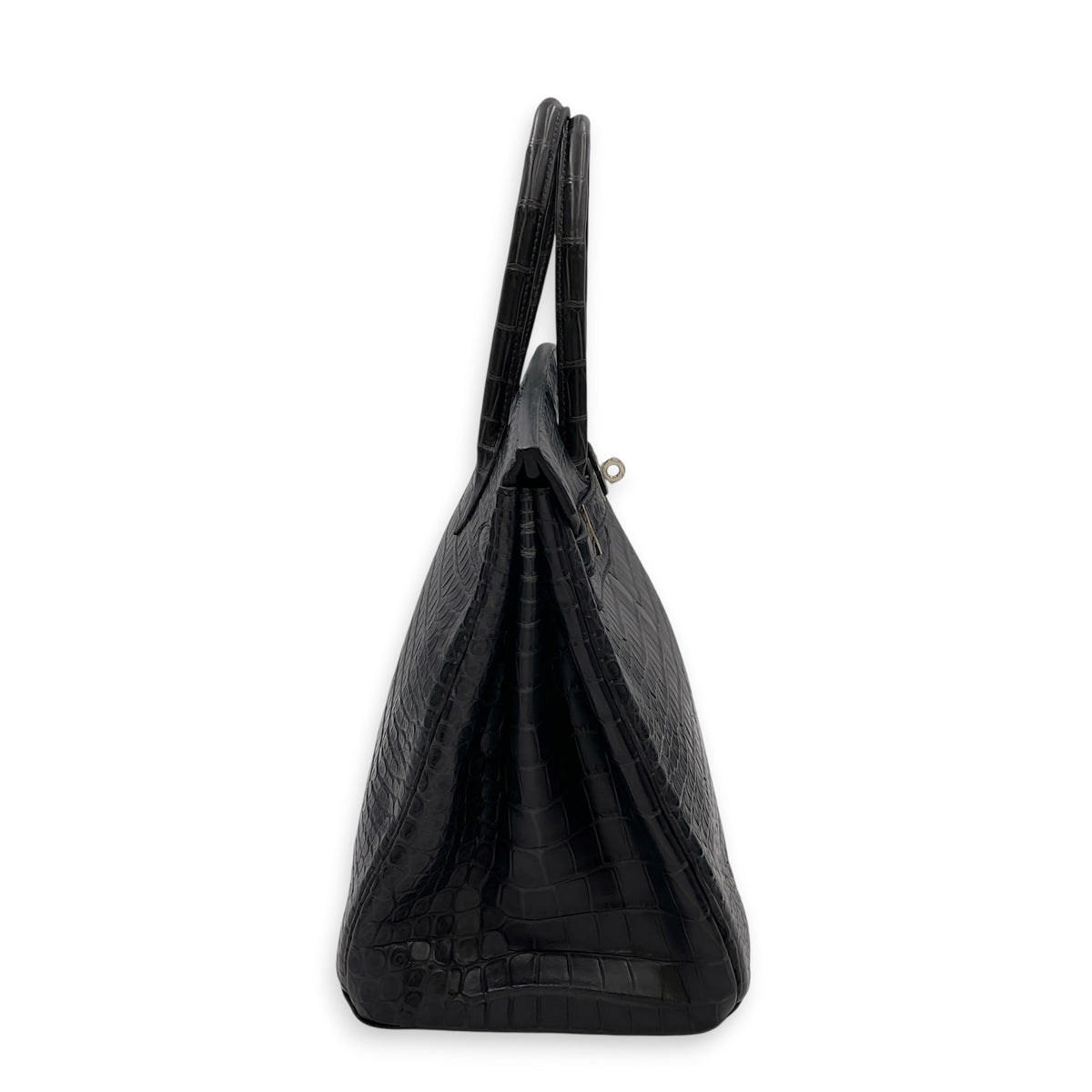 Birkin 35 Graphite in Matte Porosus Palladium hardware