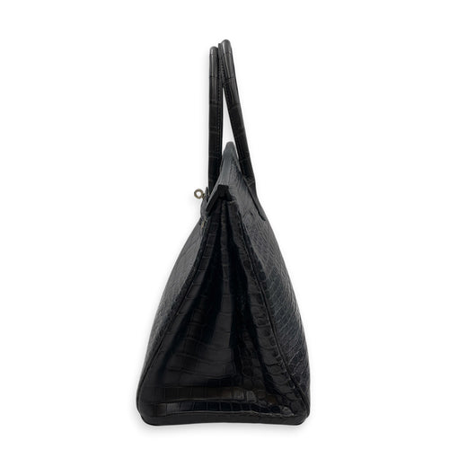 Birkin 35 Graphite in Matte Porosus Palladium hardware