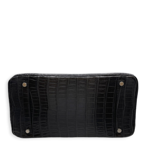 Birkin 35 Graphite in Matte Porosus Palladium hardware
