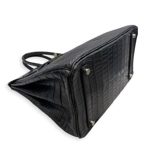 Birkin 35 Graphite in Matte Porosus Palladium hardware