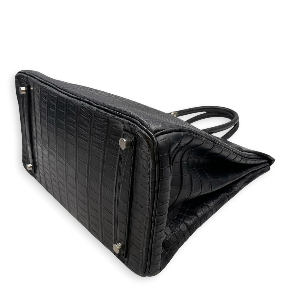 Birkin 35 Graphite in Matte Porosus Palladium hardware