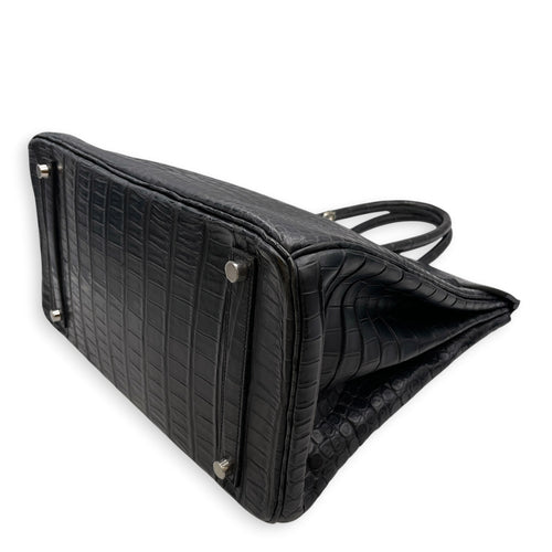 Birkin 35 Graphite in Matte Porosus Palladium hardware
