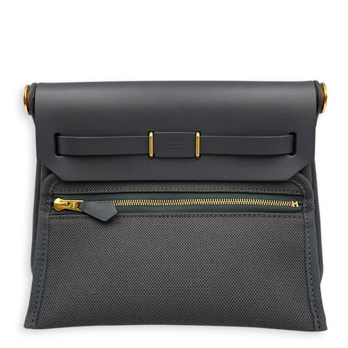 Herbag 20 Ardoise in Vachehunter/Toile Gold hardware