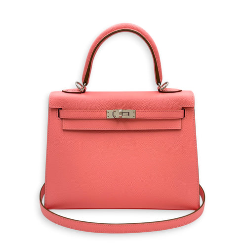 Sellier Kelly 25 Rose Confetti in Epsom Palladium hardware
