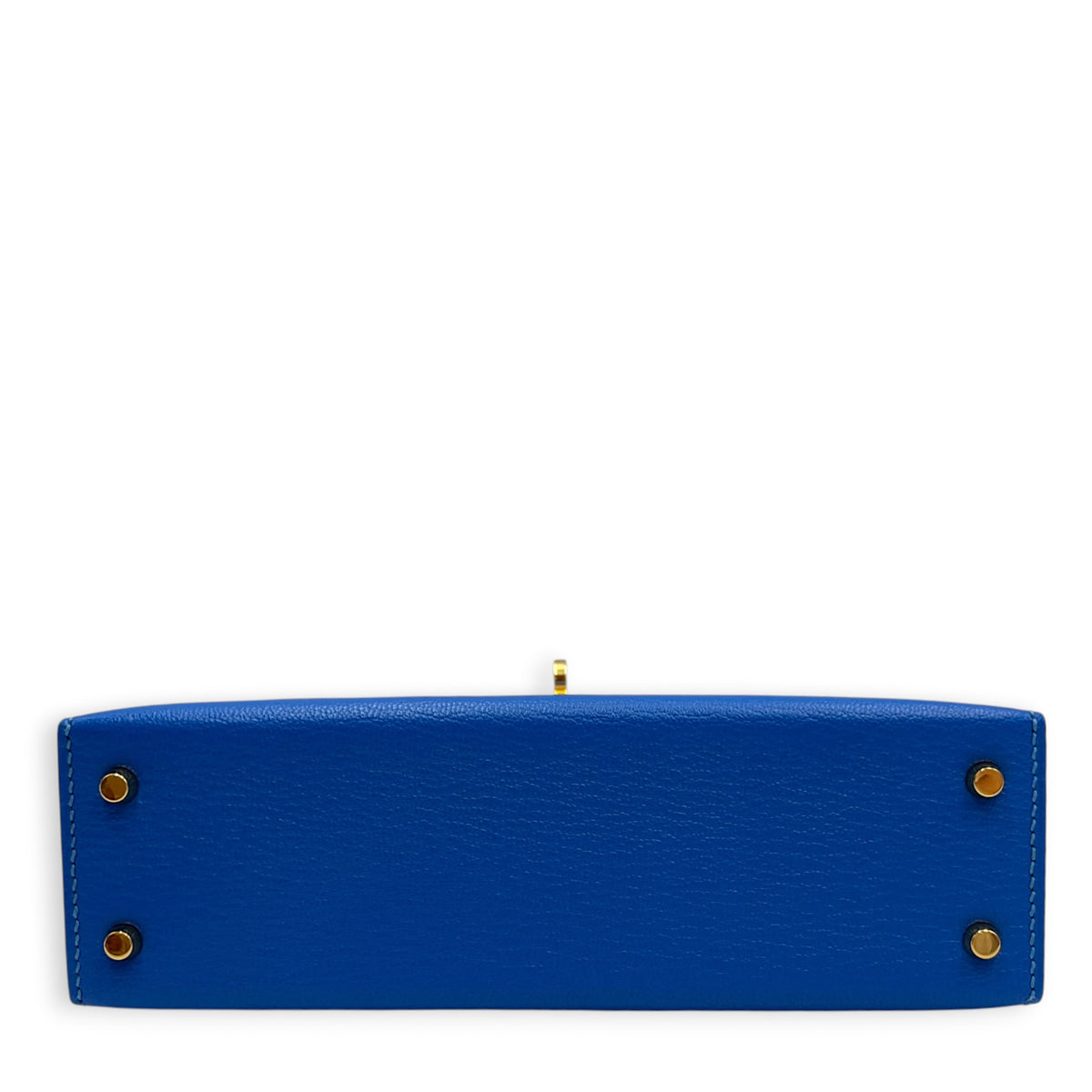 Sellier Kelly 20 Bleu Hydra in Chevre Mysore Gold hardware
