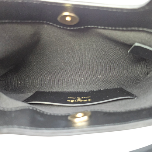31 Nano  Black Top Handle Bag in Calfskin Light Gold hardware