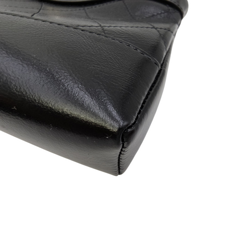 31 Nano  Black Top Handle Bag in Calfskin Light Gold hardware