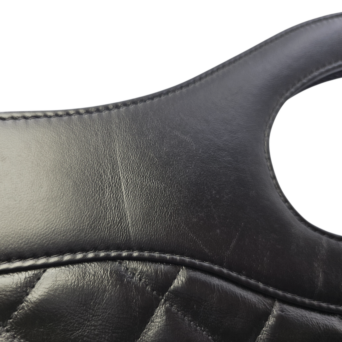 31 Shopping Tote Large Black Top Handle Bag in Calfskin Silver hardware