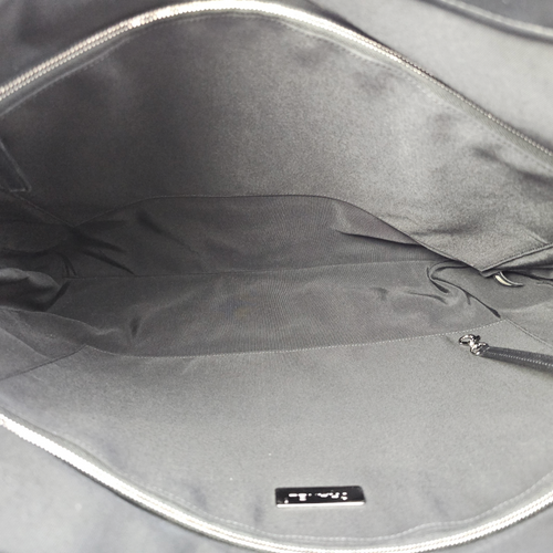 31 Shopping Tote Large Black Top Handle Bag in Calfskin Silver hardware