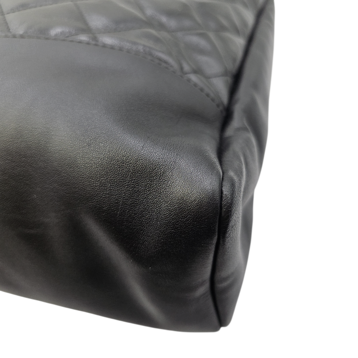 31 Shopping Tote Large Black Top Handle Bag in Calfskin Silver hardware