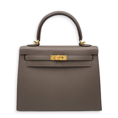 Sellier Kelly 25 Etain in Epsom Gold hardware