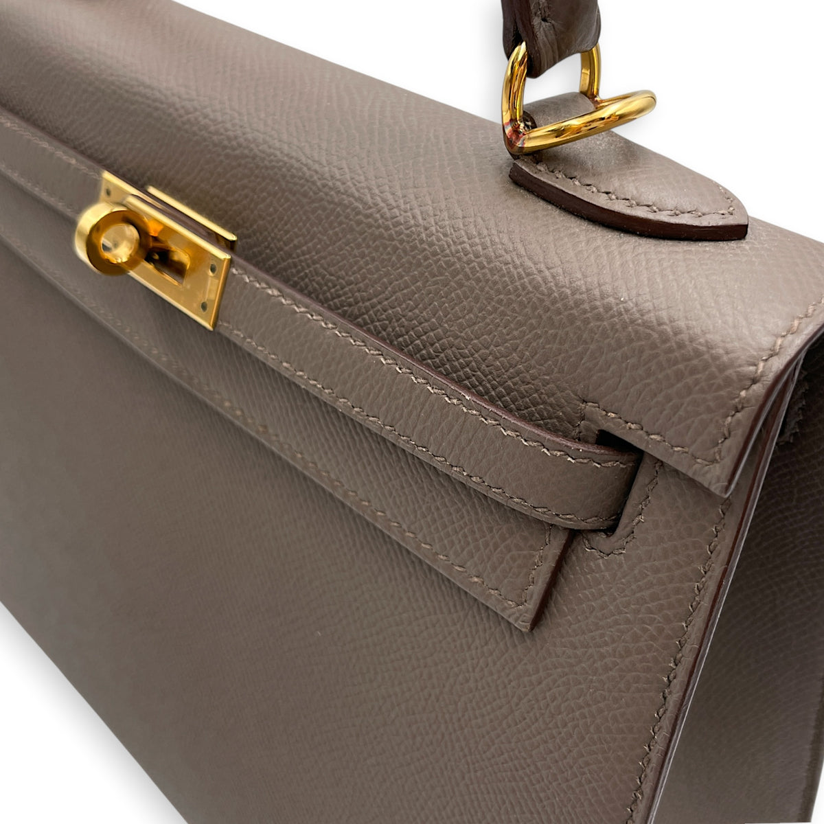 Sellier Kelly 25 Etain in Epsom Gold hardware