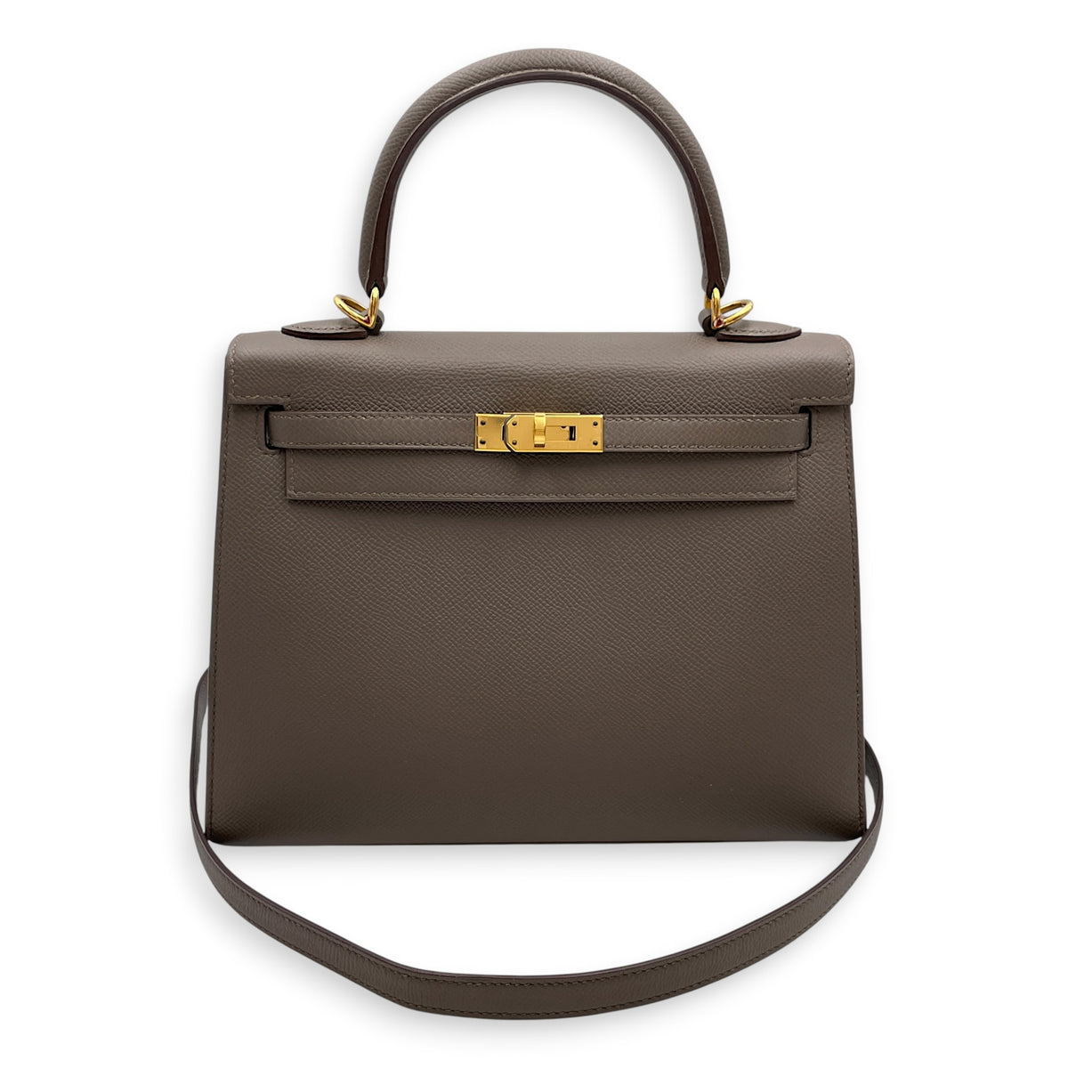 Sellier Kelly 25 Etain in Epsom Gold hardware
