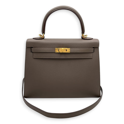 Sellier Kelly 25 Etain in Epsom Gold hardware