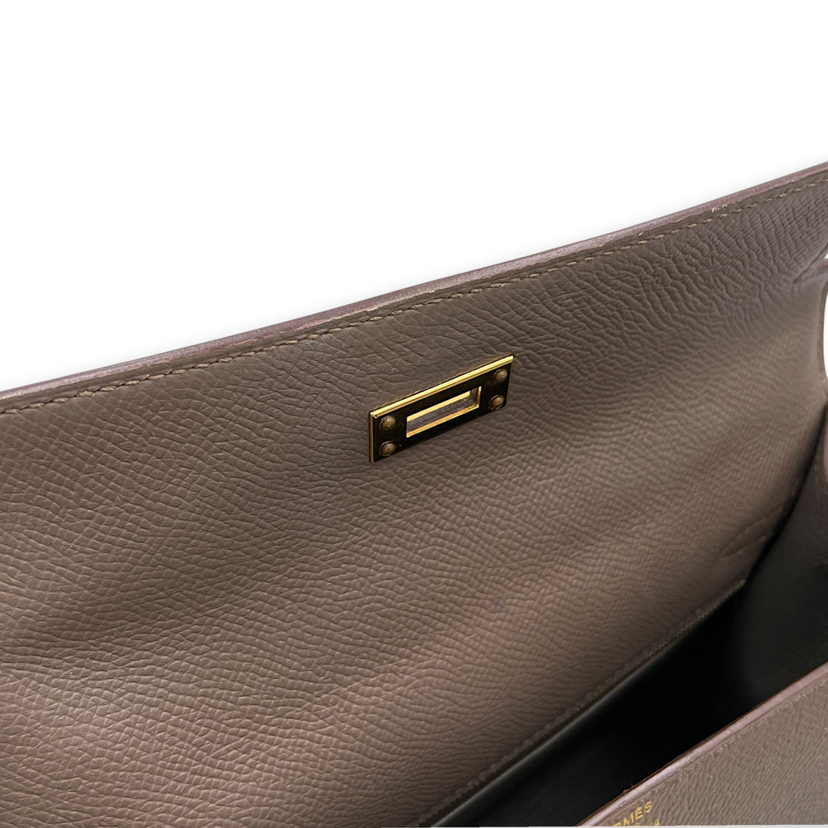 Sellier Kelly 25 Etain in Epsom Gold hardware