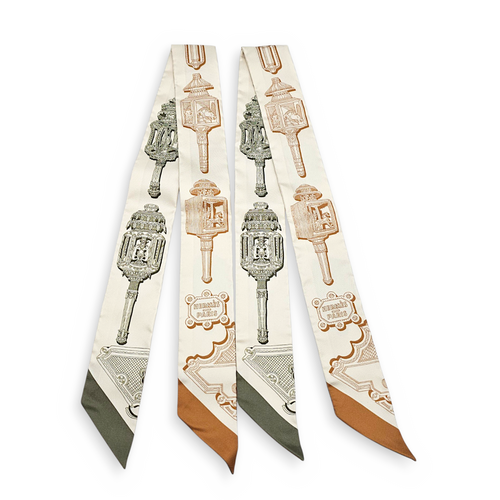 Merveilleuses Lanternes Creme/Kaki/Caramel Twilly (Pair)