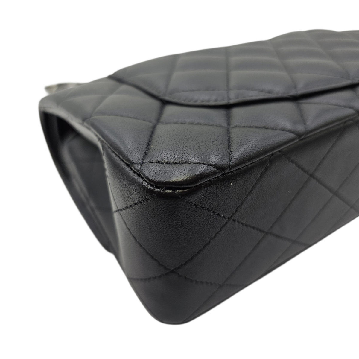 Classic (Double Flap) Small Black Shoulder Bag in Lambskin Silver hardware