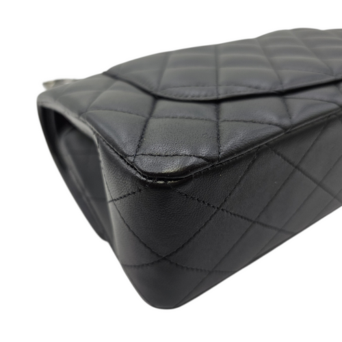 Classic (Double Flap) Small Black Shoulder Bag in Lambskin Silver hardware