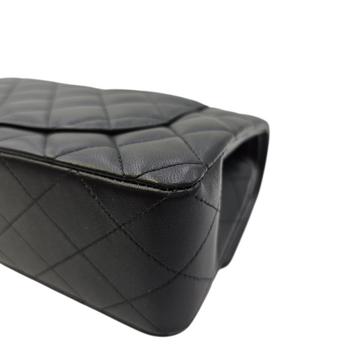 Classic (Double Flap) Small Black Shoulder Bag in Lambskin Silver hardware