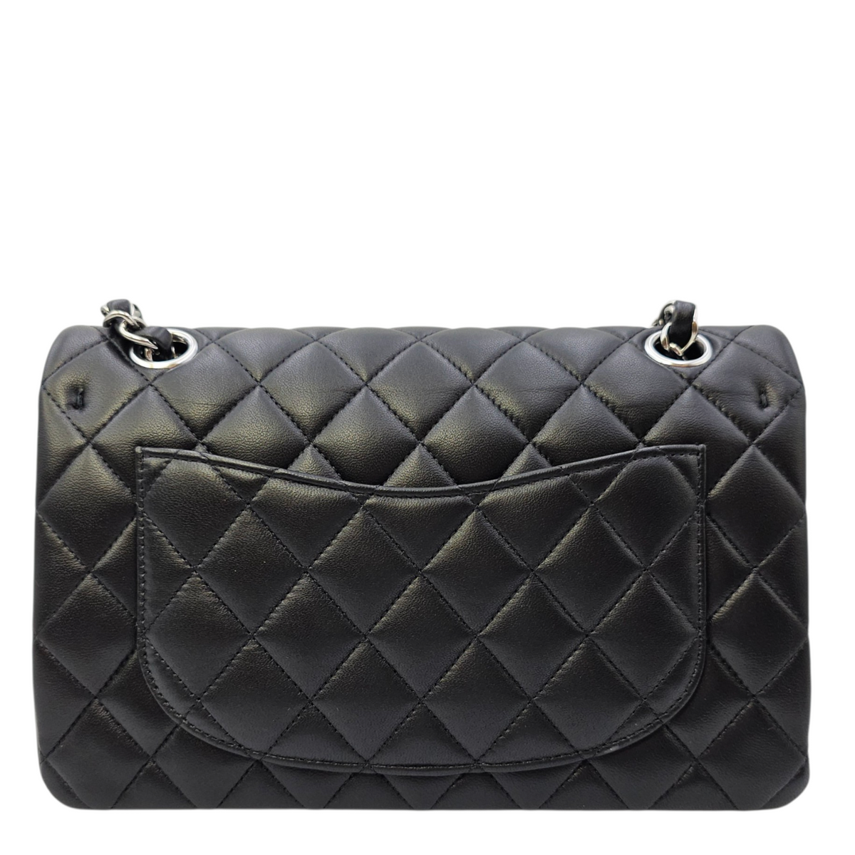 Classic (Double Flap) Small Black Shoulder Bag in Lambskin Silver hardware