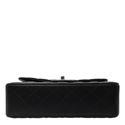 Classic (Double Flap) Small Black Shoulder Bag in Lambskin Silver hardware