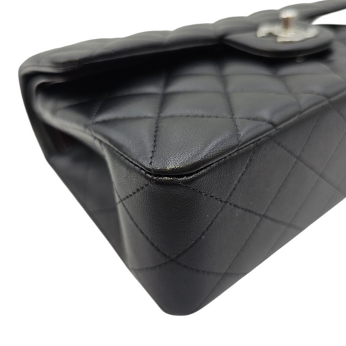 Classic (Double Flap) Small Black Shoulder Bag in Lambskin Silver hardware