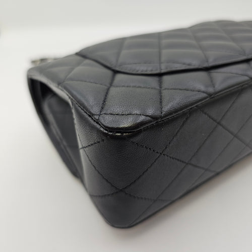Classic (Double Flap) Small Black Shoulder Bag in Lambskin Silver hardware