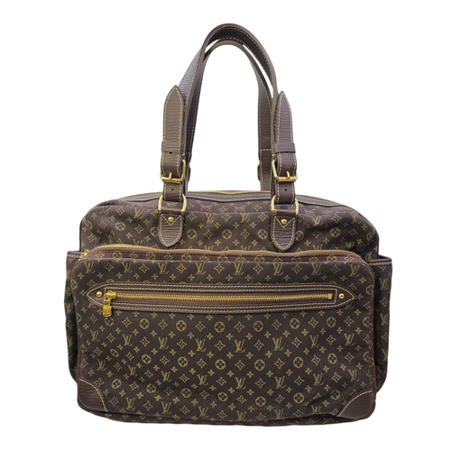 Lin Sac A Langer  Mini Brown Duffle Bag in Canvas Gold hardware