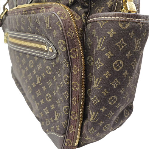 Lin Sac A Langer  Mini Brown Duffle Bag in Canvas Gold hardware
