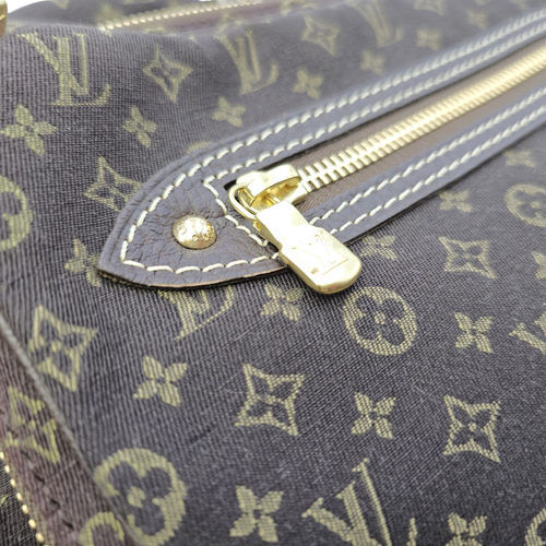 Lin Sac A Langer  Mini Brown Duffle Bag in Canvas Gold hardware