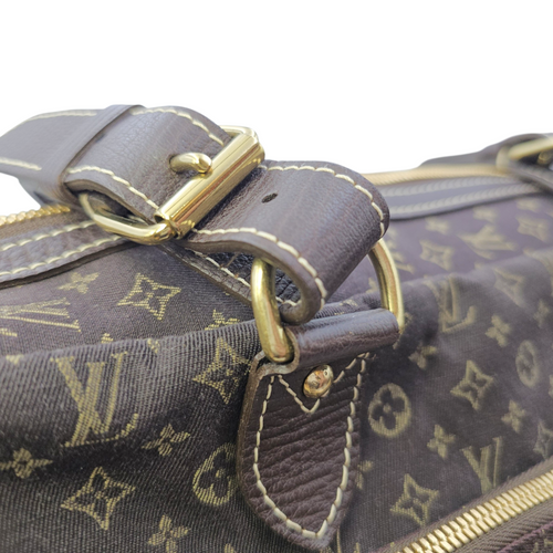 Lin Sac A Langer  Mini Brown Duffle Bag in Canvas Gold hardware