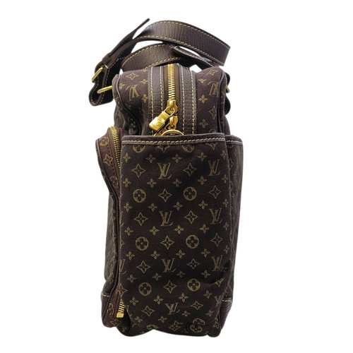 Lin Sac A Langer  Mini Brown Duffle Bag in Canvas Gold hardware