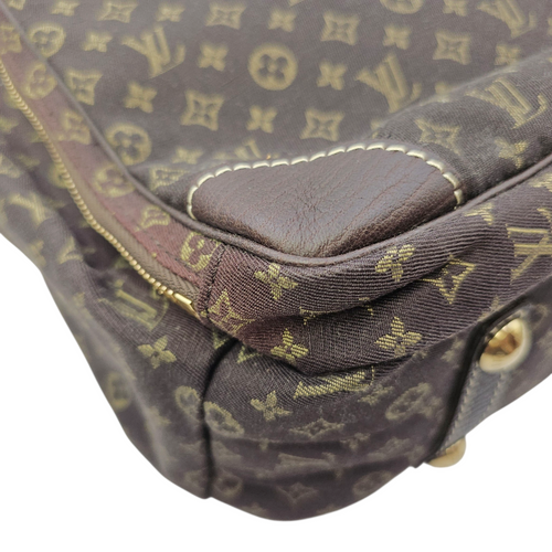 Lin Sac A Langer  Mini Brown Duffle Bag in Canvas Gold hardware