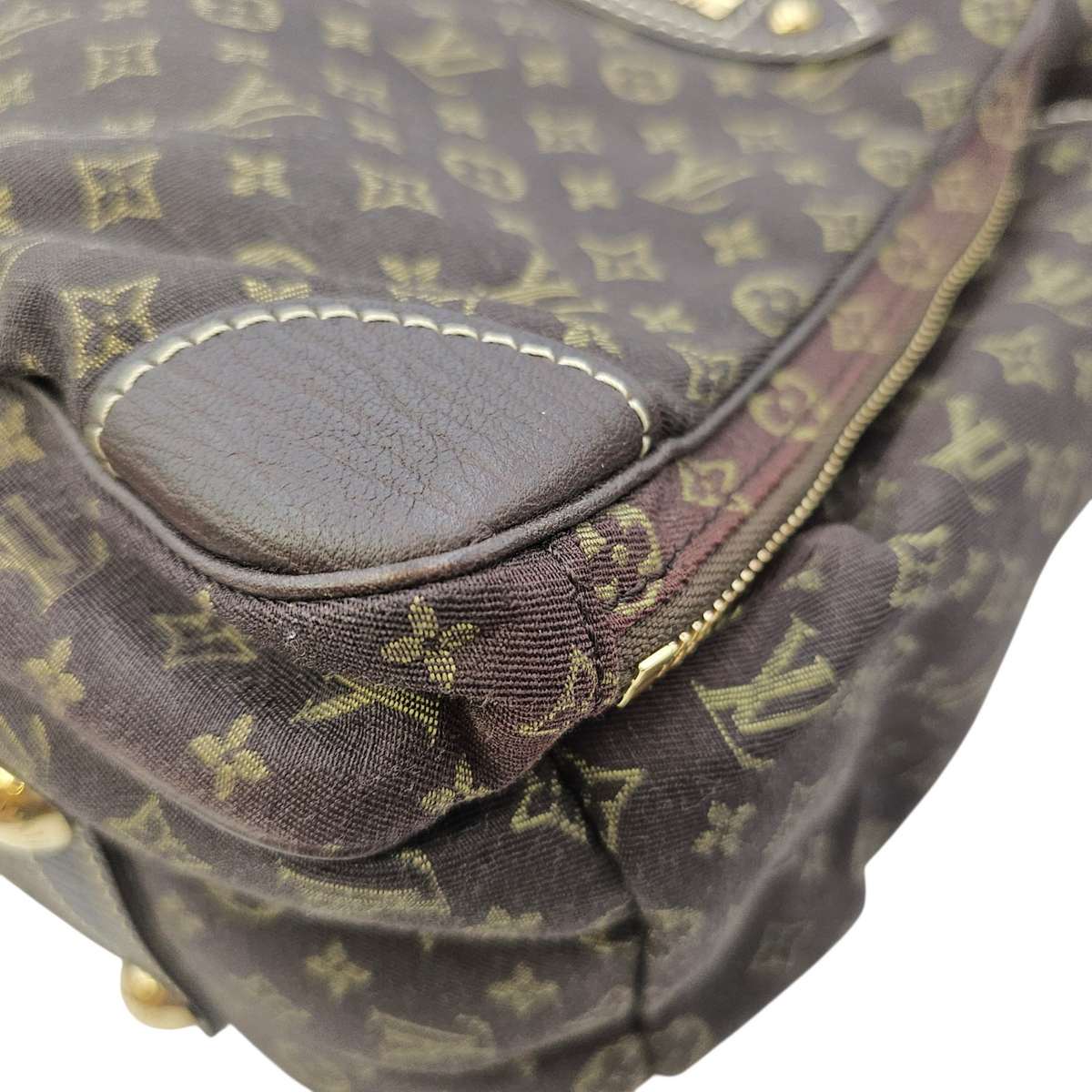 Lin Sac A Langer  Mini Brown Duffle Bag in Canvas Gold hardware