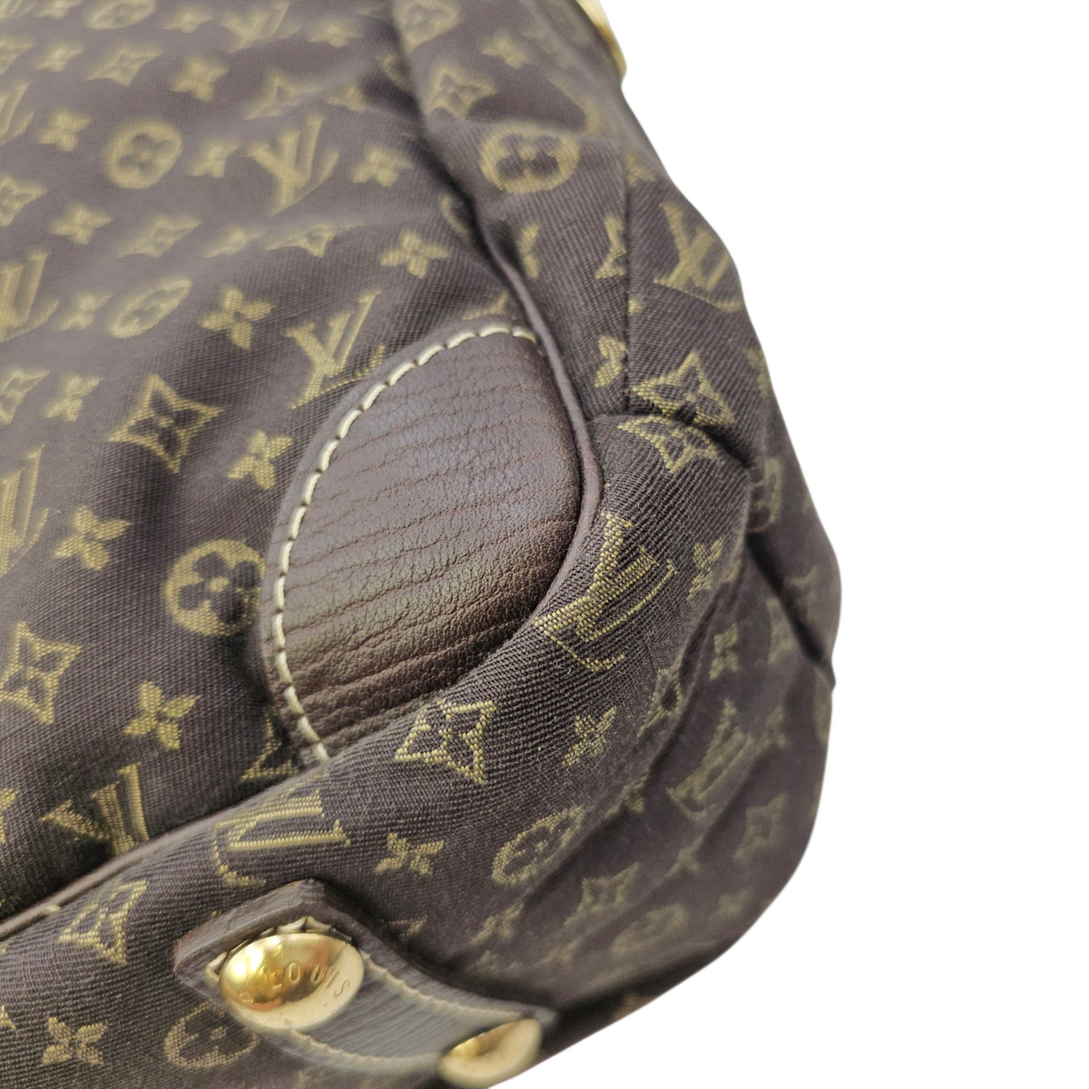 Lin Sac A Langer  Mini Brown Duffle Bag in Canvas Gold hardware