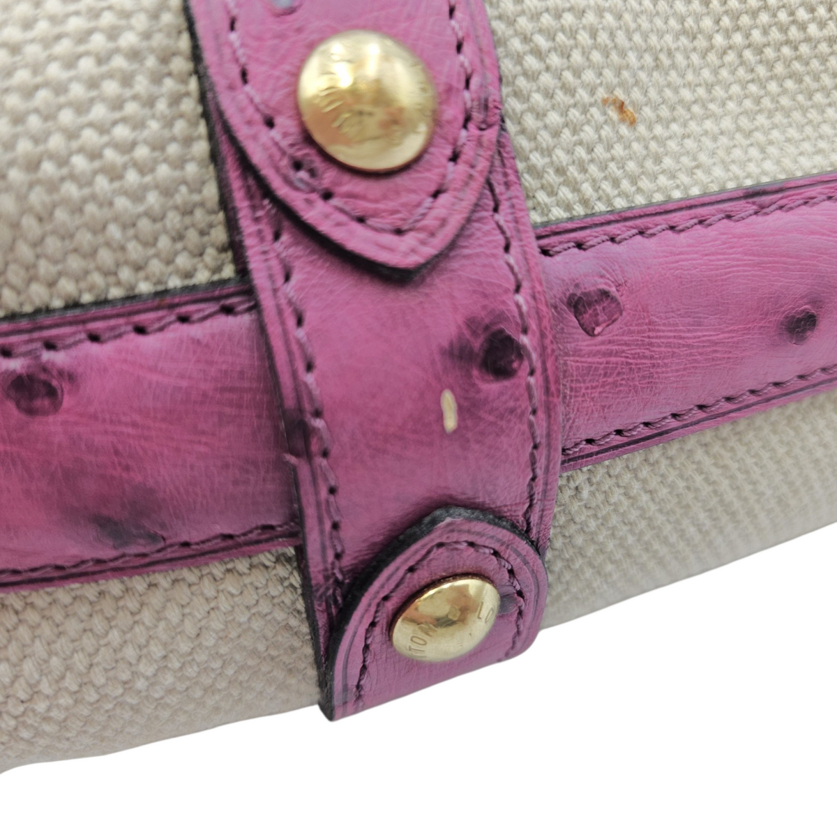 Limited Edition Sac De Nuit Toile Trianon  MM Beige Top Handle Bag in Canvas Gold hardware