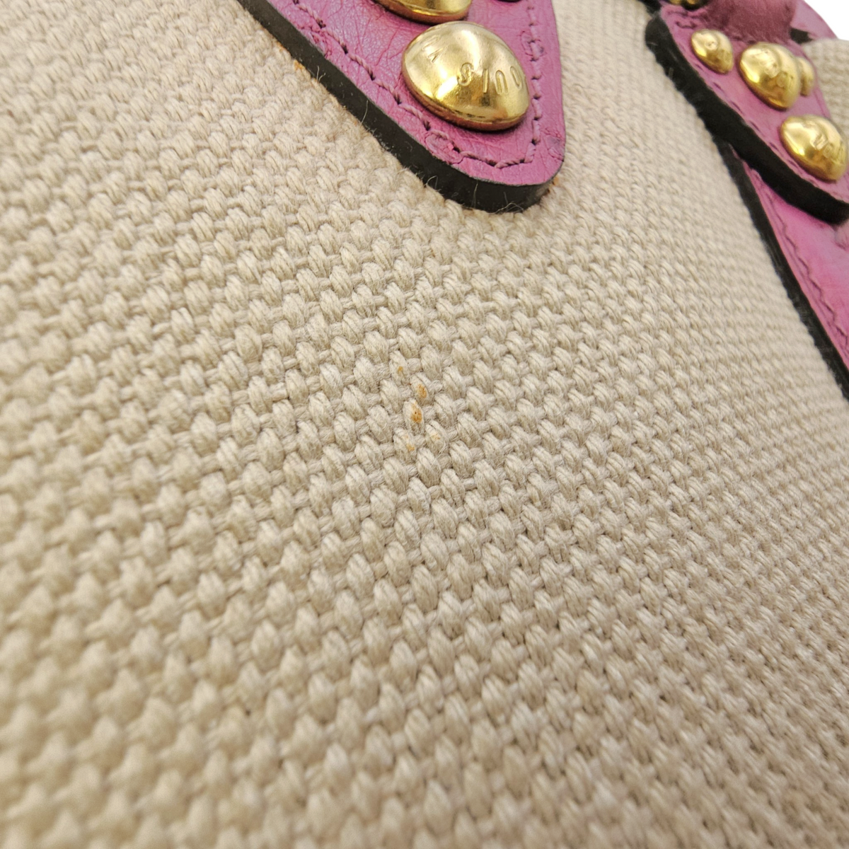 Limited Edition Sac De Nuit Toile Trianon  MM Beige Top Handle Bag in Canvas Gold hardware