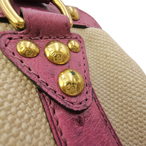 Limited Edition Sac De Nuit Toile Trianon  MM Beige Top Handle Bag in Canvas Gold hardware